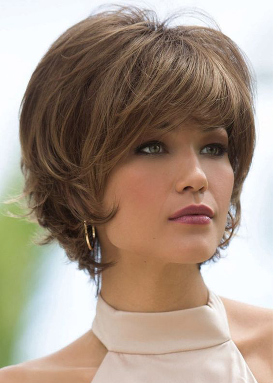 Women's Short Bob Hairstyles Straight Synthetic Hair Wigs Bob Style Capless Wigs 10Inch