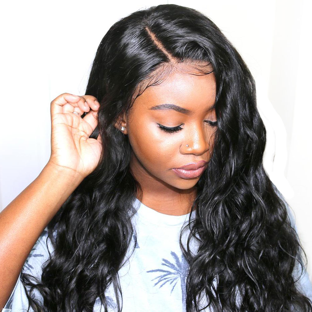 One Side Part Long Curly Synthetic Hair Lace Front Wig 24 Inches