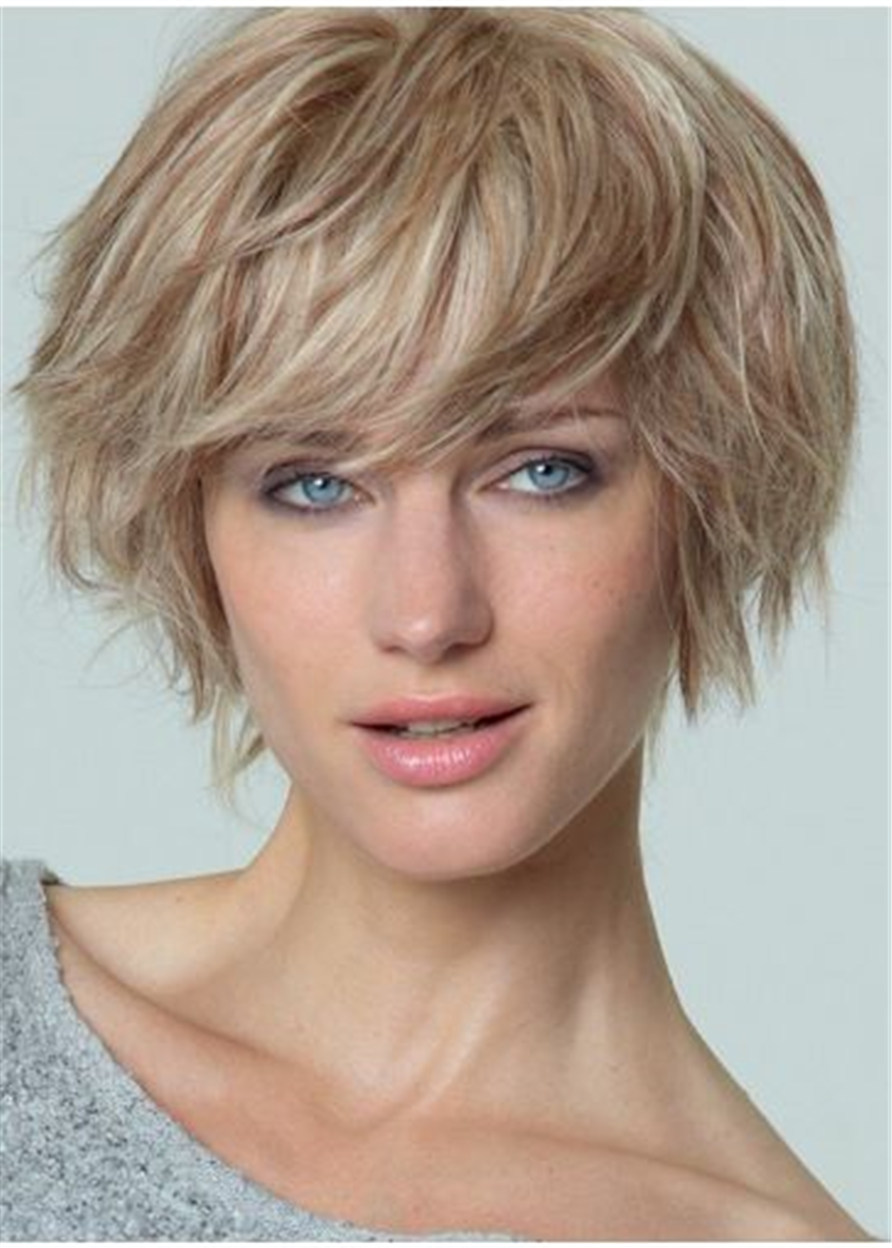 Layered Straight Synthetic Hair Capless Women Wig