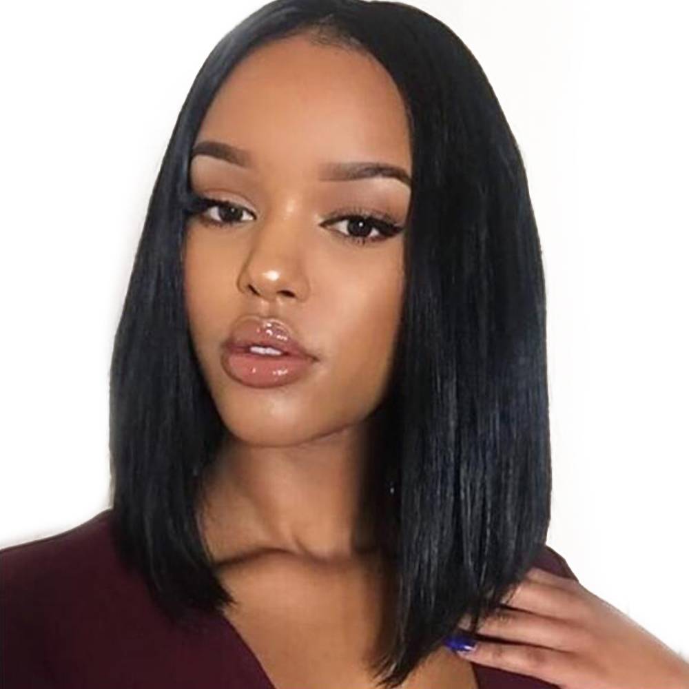 Freestyle Hair Parting Mid-Length Human Hair Capless Wig 14 Inches