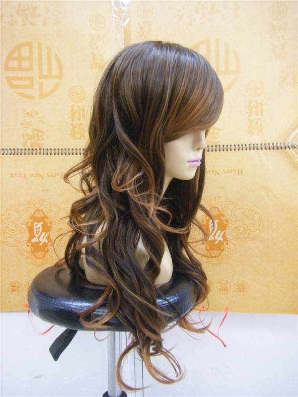 Capless Extra Long Curly Brown 22 Inches Synthetic Hair Wigs