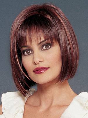 Stylish Charming Short Straight Dark Auburn 100% Human Hair Bob Wig