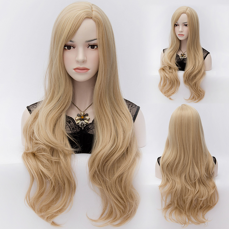 Quality Celebrity Fashion Natural Wavy Heat-Resistant Long Hair Wig 28 Inches
