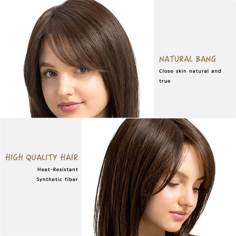 Side Fringe Long Natural Straight Synthetic Capless Women Wigs