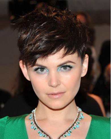 Ginnifer Goodwin Short Choppy Hairstyles Short Straight Dark Brown Perfect Wig