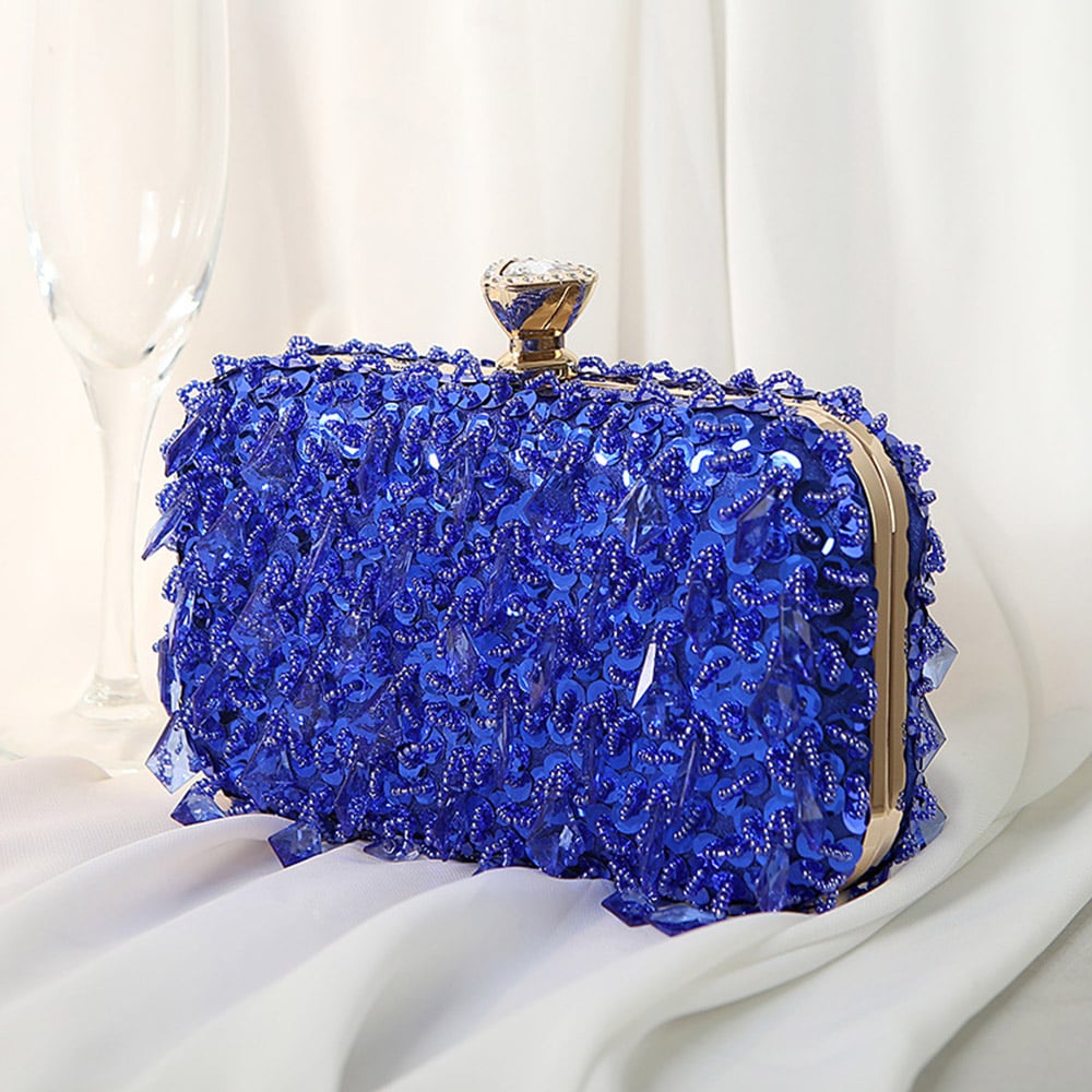 Hard Banquet Rectangle Sequins Lady's Clutches Evening Bags