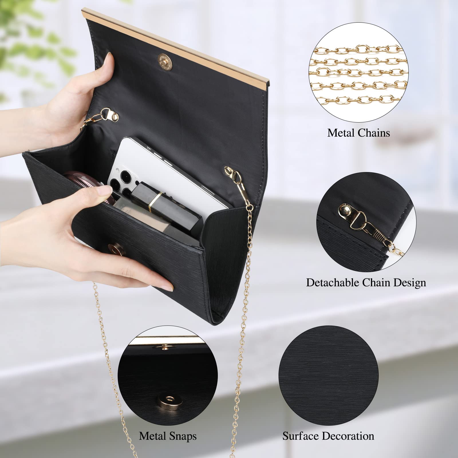 Women Clutch Bag Evening Bag Elegant Women Chain Shoulder Bag Wedding Clutch Small Bridal Purse for Wedding Cocktail