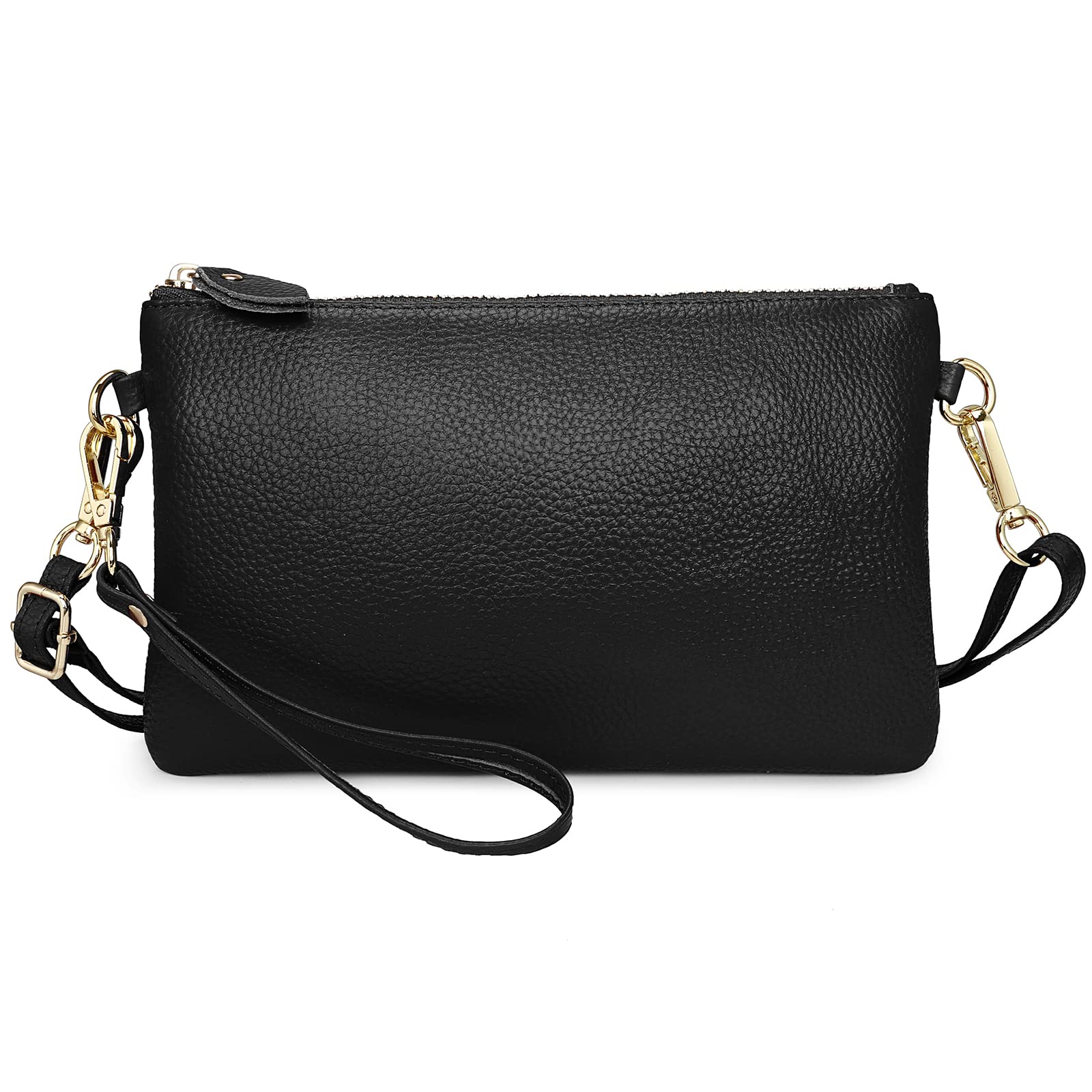 Wallet Wristlets Clutch Purses for Women Genuine Leather Crossbody Bag Handbag with Detachable Shoulder Chain