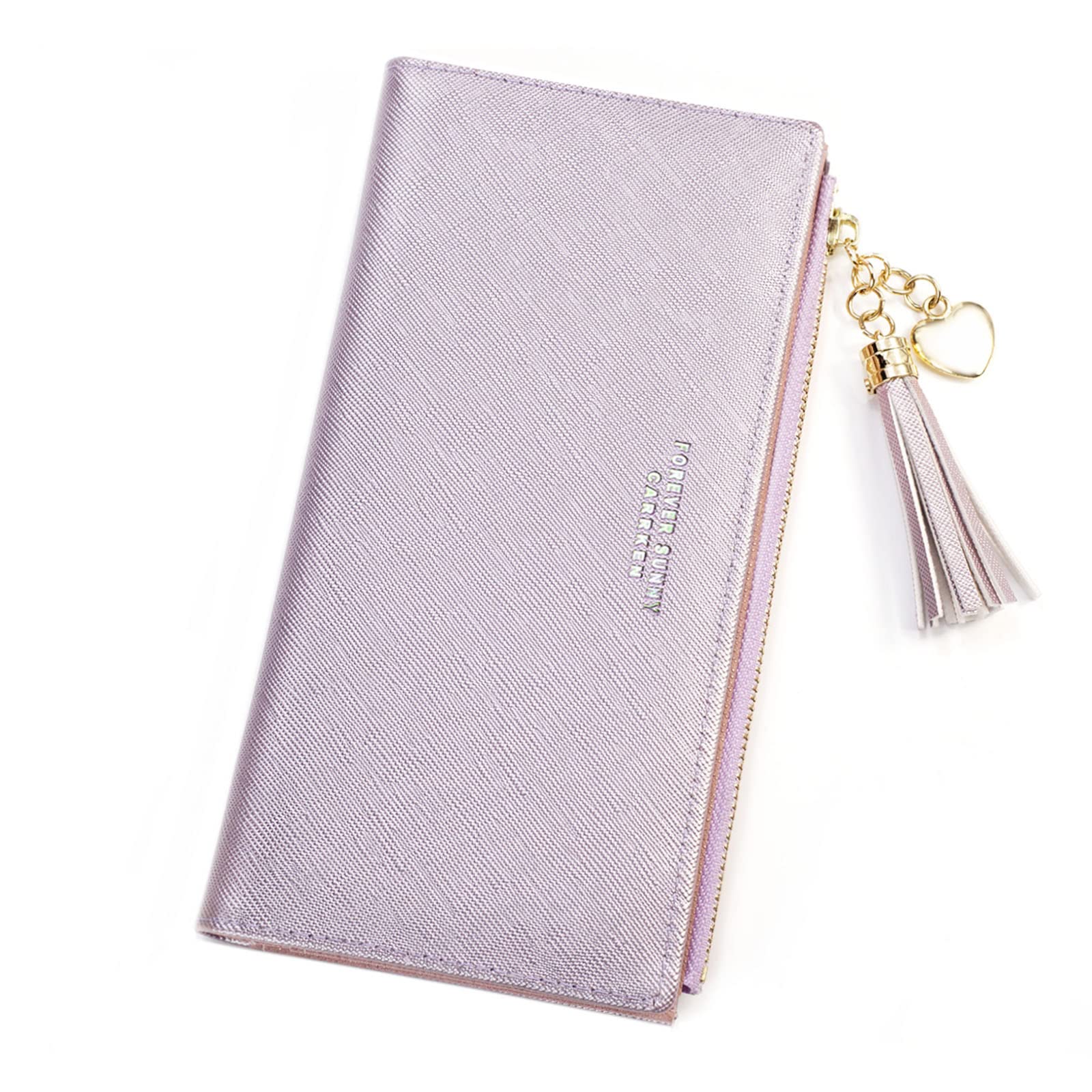 Womens Wallet Cute Elegant Long Slim Card Holder Case Minimalist Coin Purse Thin Tassels Zip Clutch Wallets for Girls Ladies