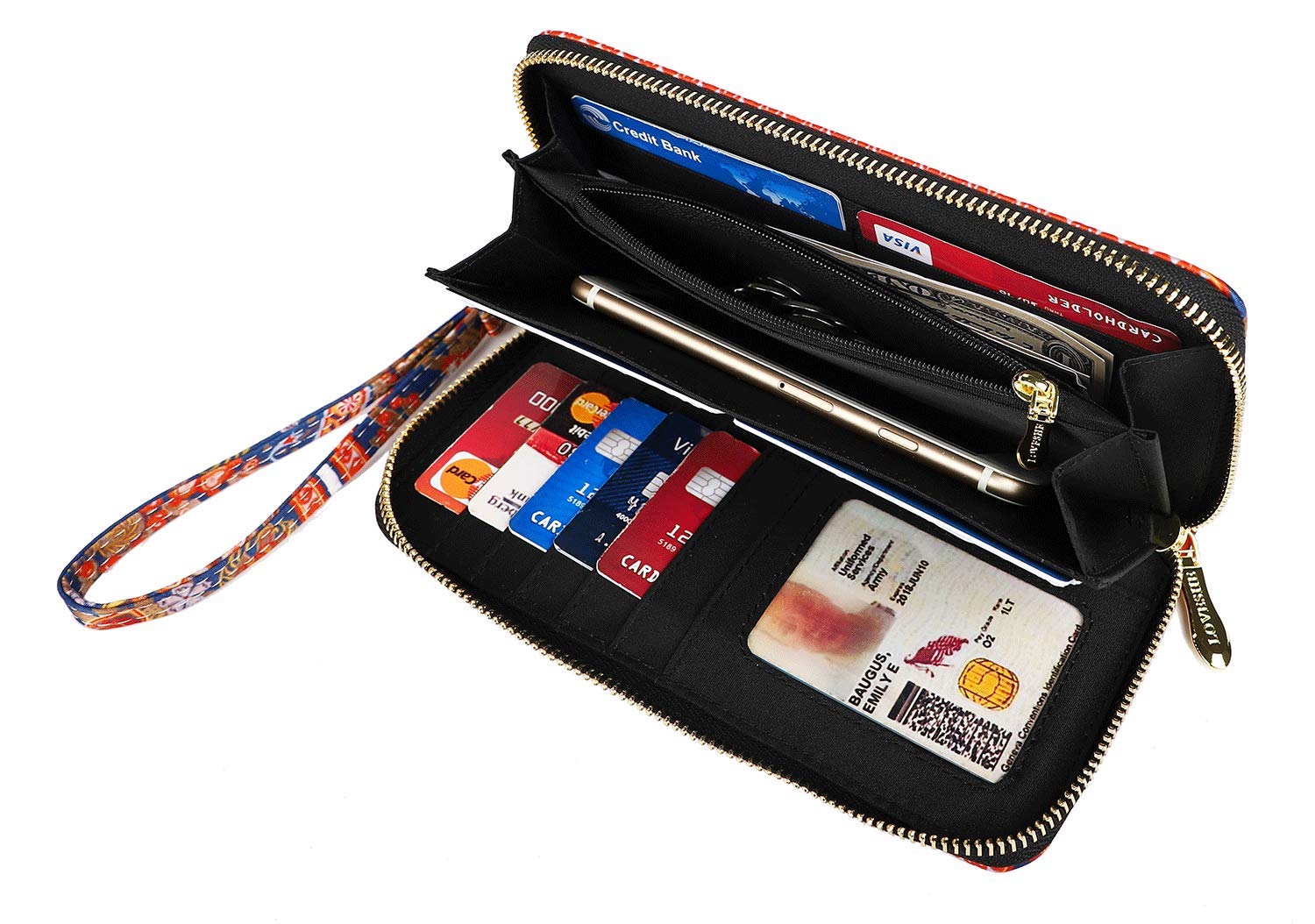 Women's Wallet Clutch - Stylish, Spacious w/Wristlet for Travel, Holds Cards, Phone, Cash