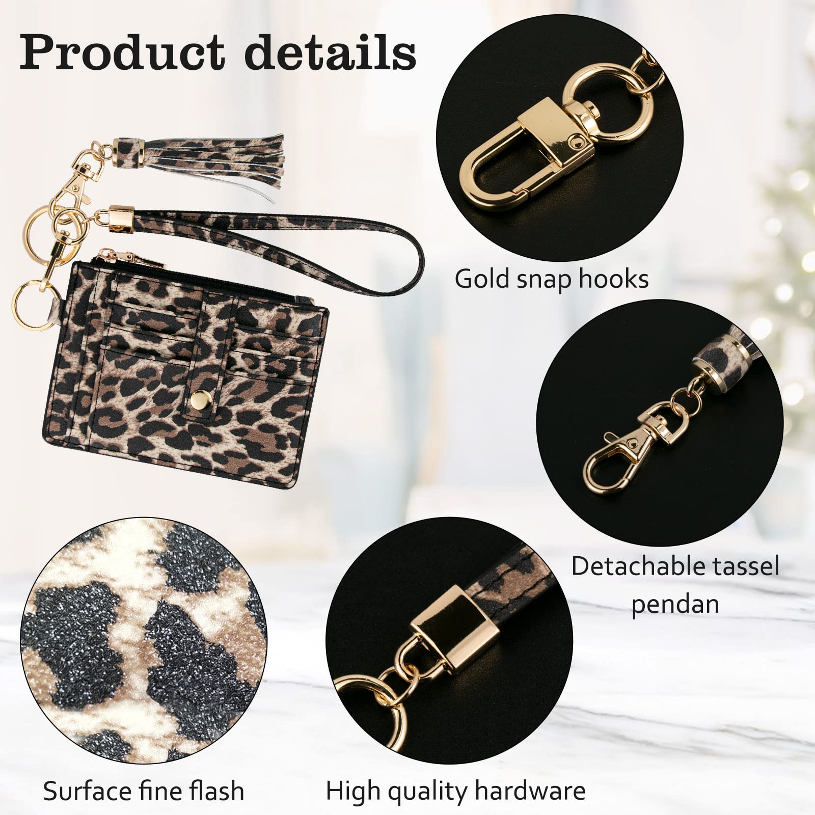 Small Wallet for Women Wristlet Keychain with Wallet,key chain wallet women Wristlet Wallets for Women（Beige）