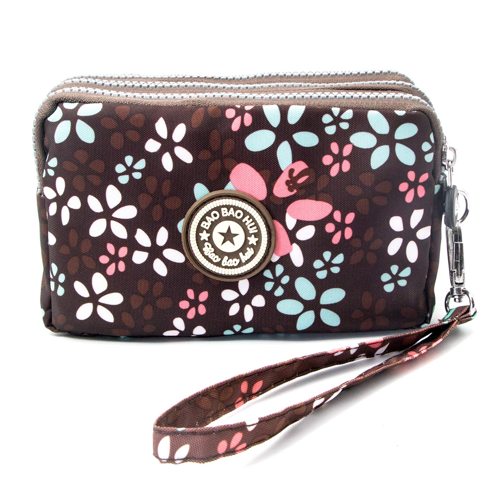 Large Capacity Wristlet Wallet - Women Printed Nylon Waterproof Handbag Clutch Purse