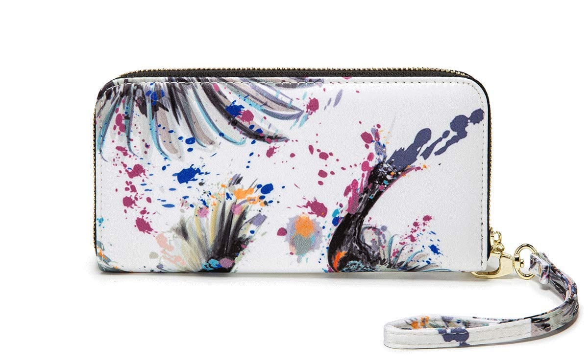 Women's Wallet Clutch - Stylish, Spacious w/Wristlet for Travel, Holds Cards, Phone, Cash