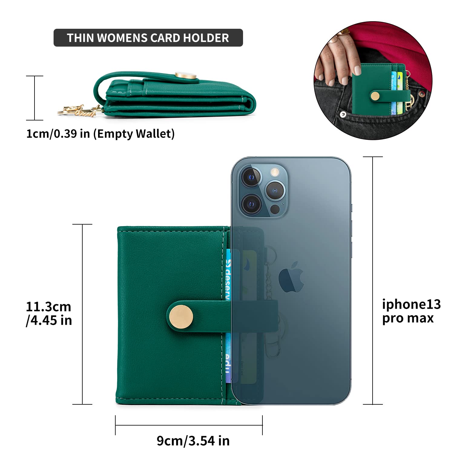 Wallet for Women,RFID Blocking Bifold Credit Card Holder with Zipper Coin Pocket,ID Window &amp; Keychain