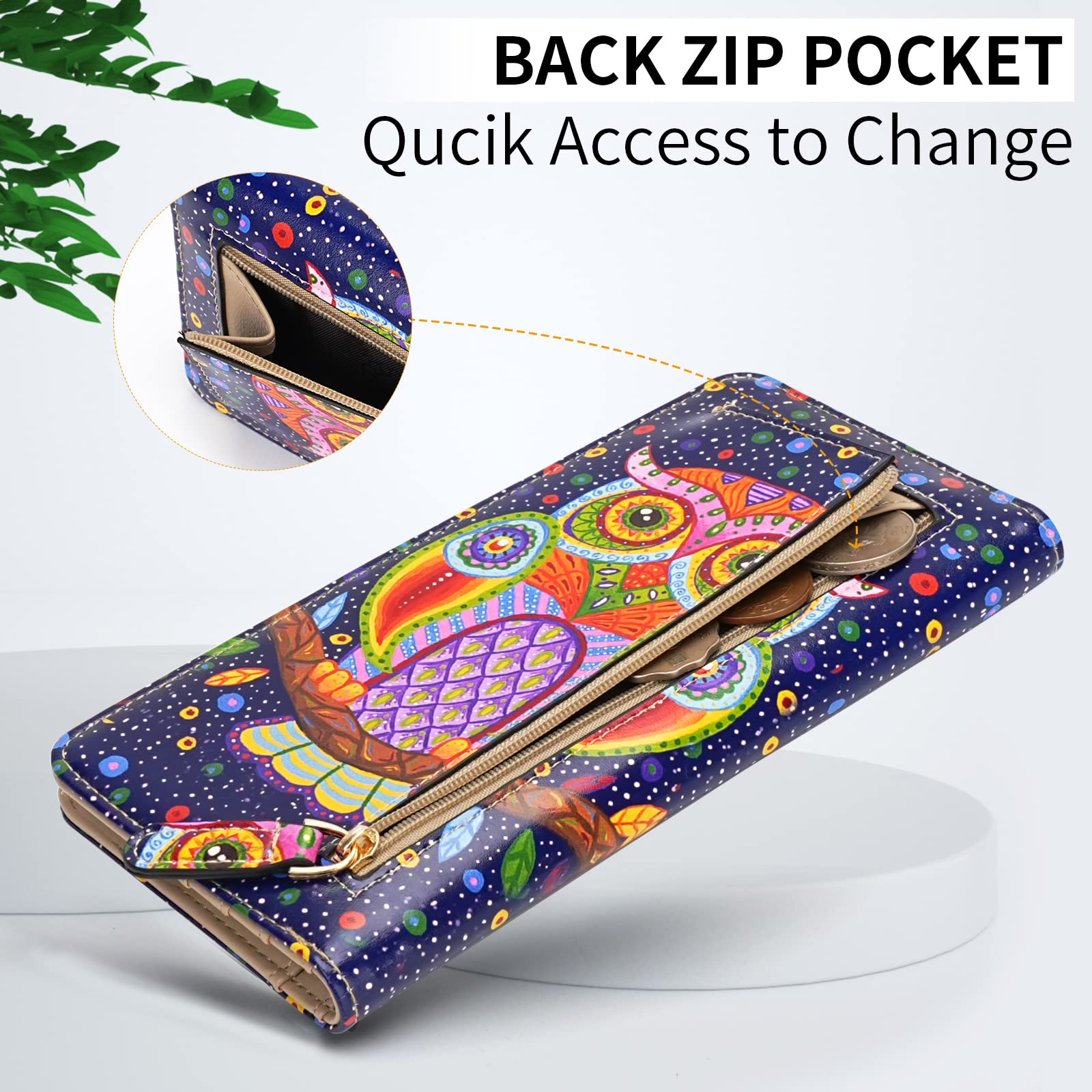 Wallet Women Ultra Slim Thin Leather Womens Wallet RFID Blocking Credit Card Holder Bifold Clutch Long Ladies Billfold