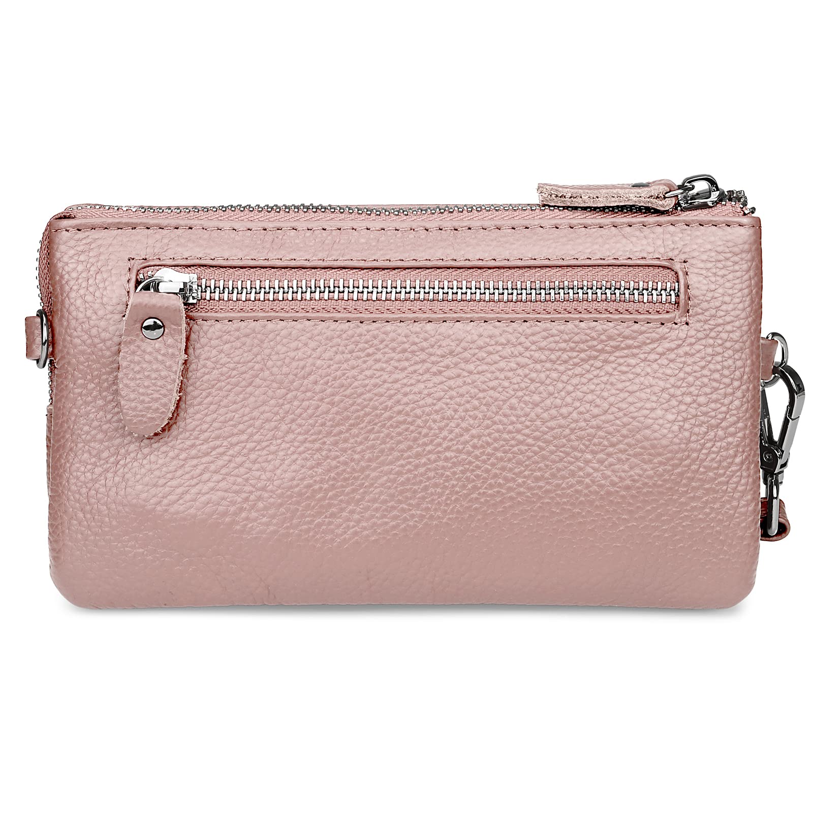 Wallet Wristlets Clutch Purses for Women Genuine Leather Crossbody Bag Handbag with Detachable Shoulder Chain