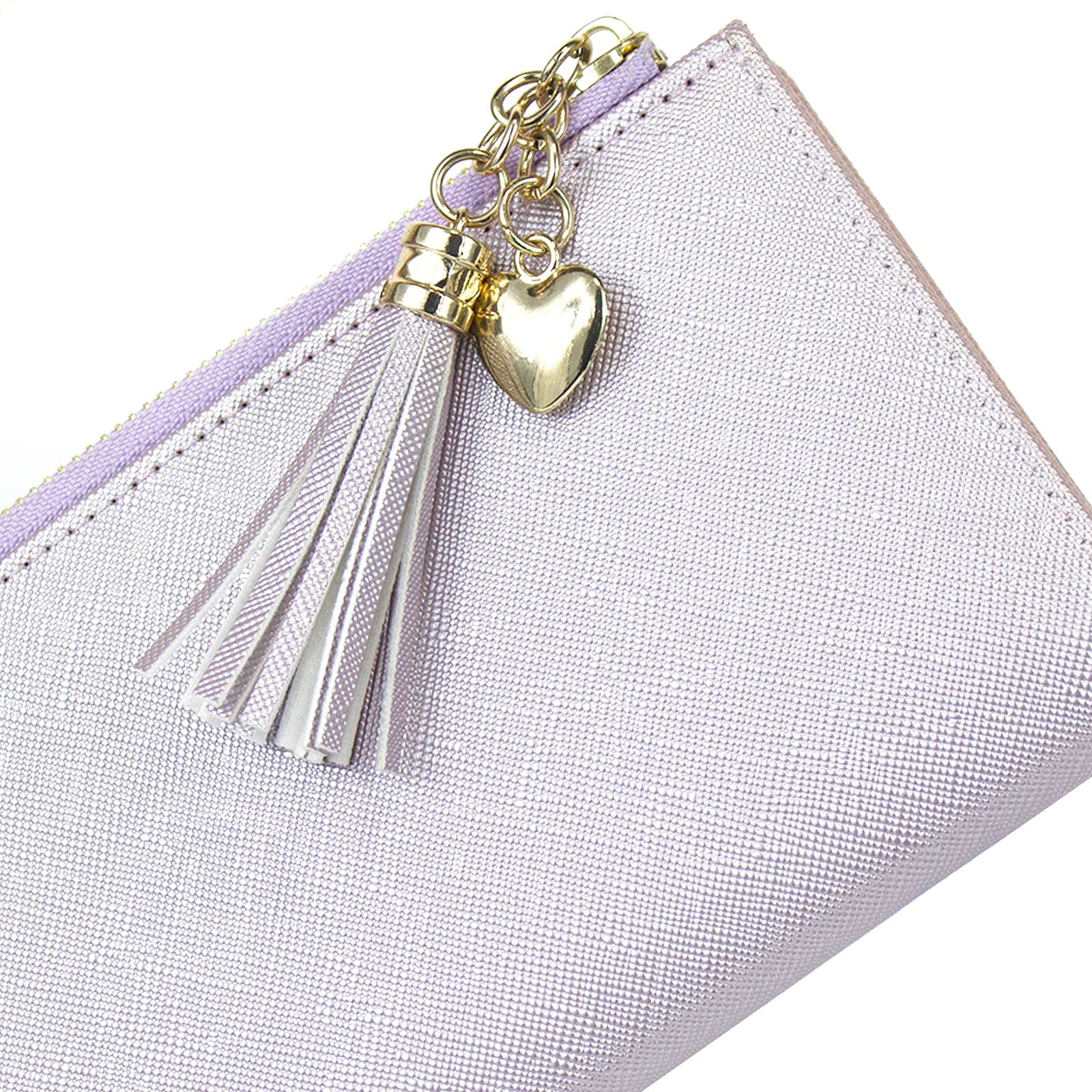 Womens Wallet Cute Elegant Long Slim Card Holder Case Minimalist Coin Purse Thin Tassels Zip Clutch Wallets for Girls Ladies