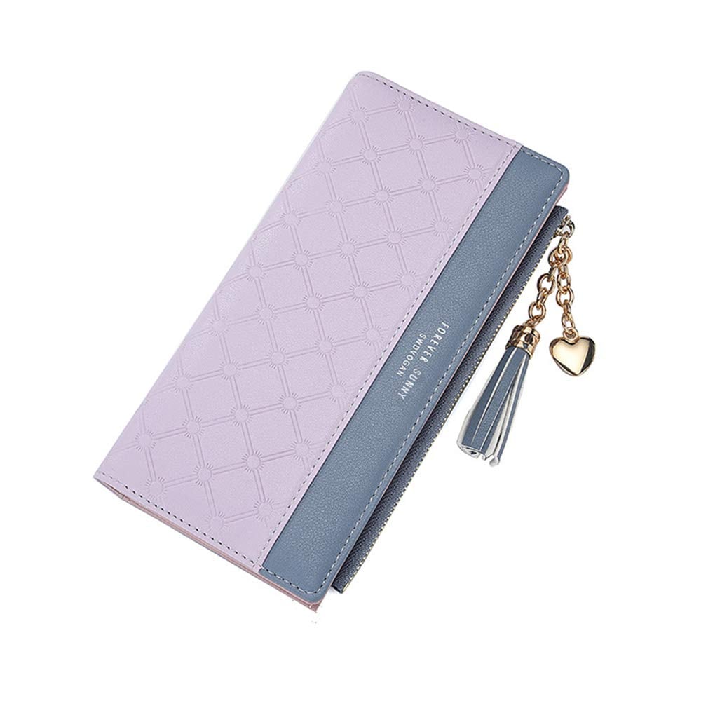 Womens Wallet Cute Elegant Long Slim Card Holder Case Minimalist Coin Purse Thin Tassels Zip Clutch Wallets for Girls Ladies