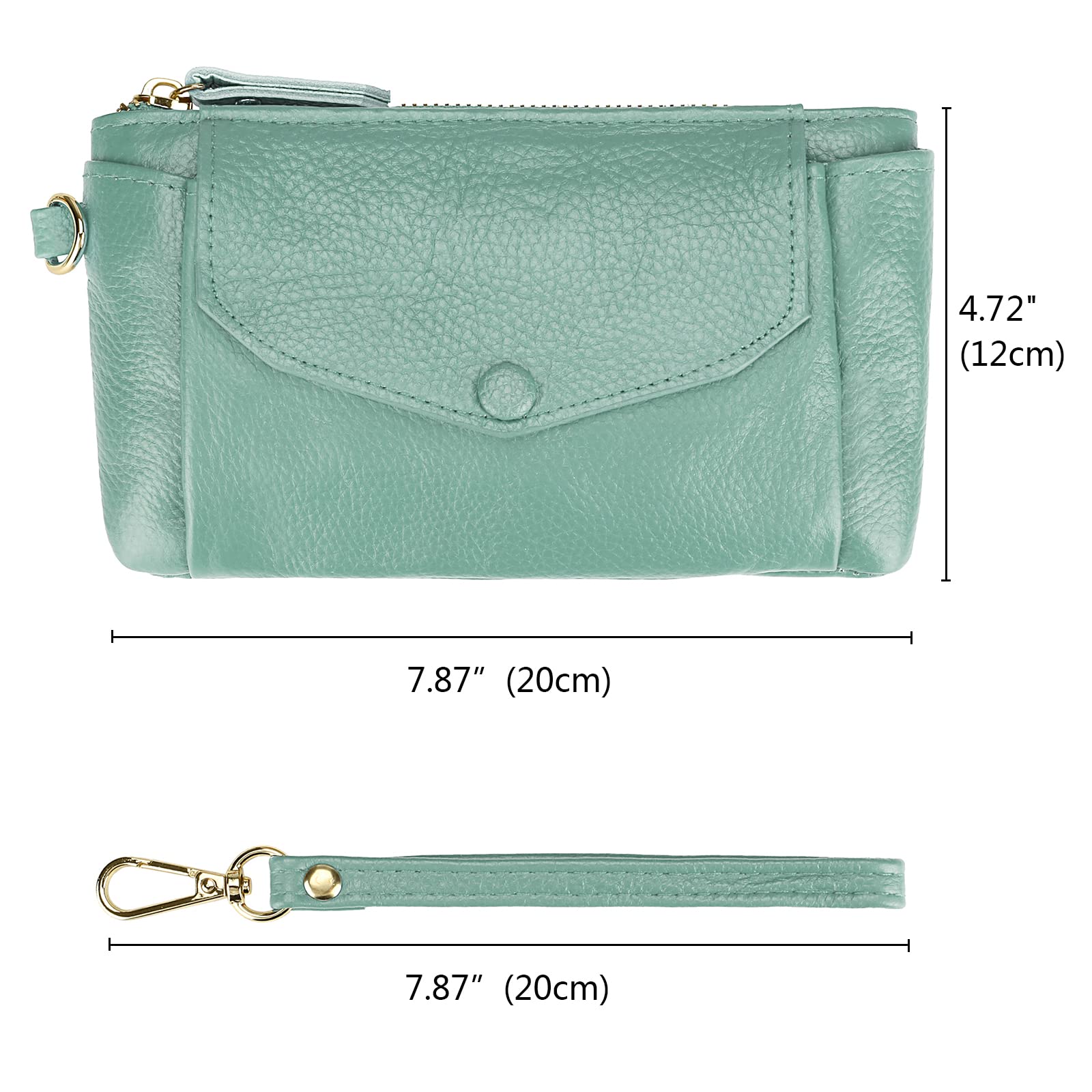 Wallet Wristlets Clutch Purses for Women Genuine Leather Crossbody Bag Handbag with Detachable Shoulder Chain