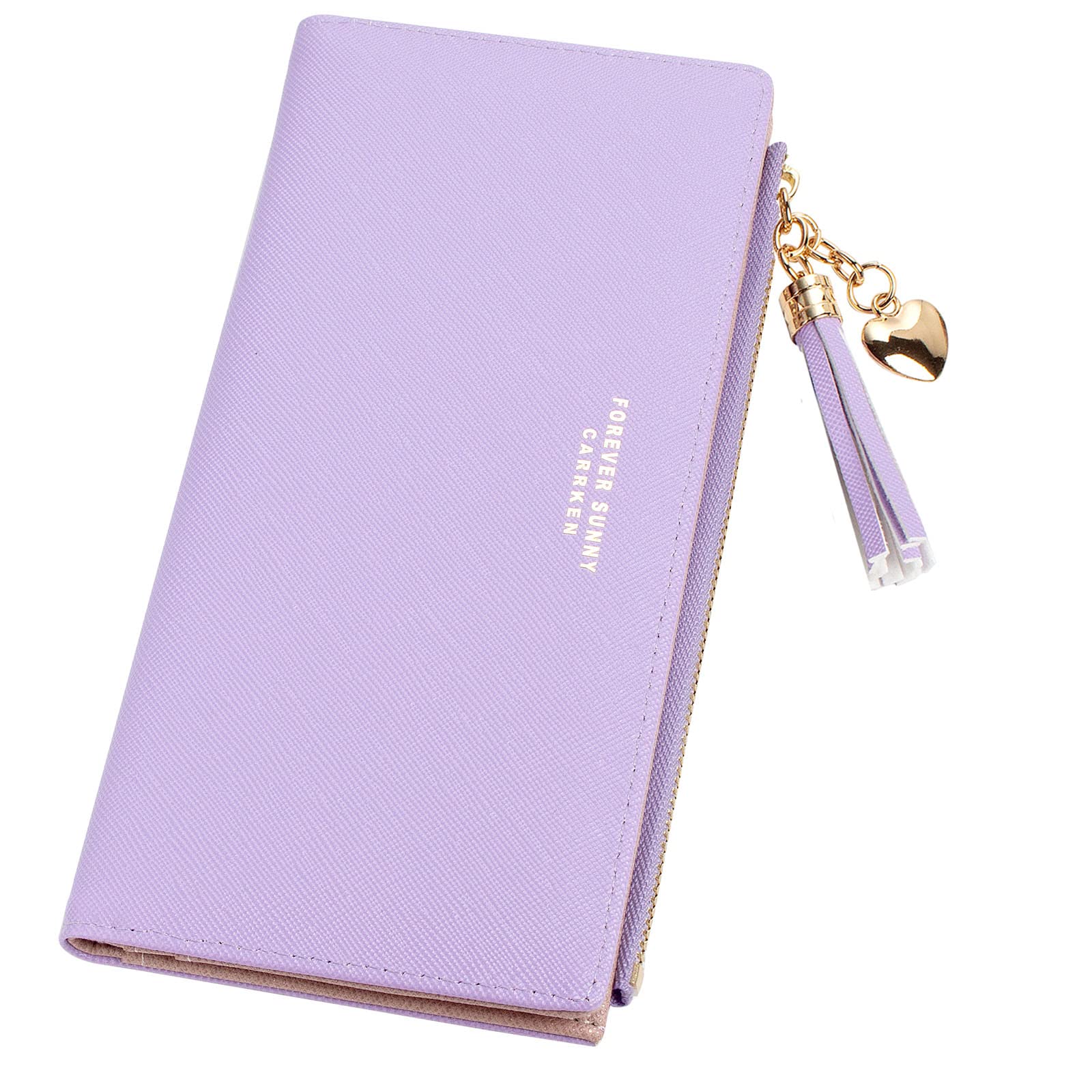 Womens Wallet Cute Elegant Long Slim Card Holder Case Minimalist Coin Purse Thin Tassels Zip Clutch Wallets for Girls Ladies