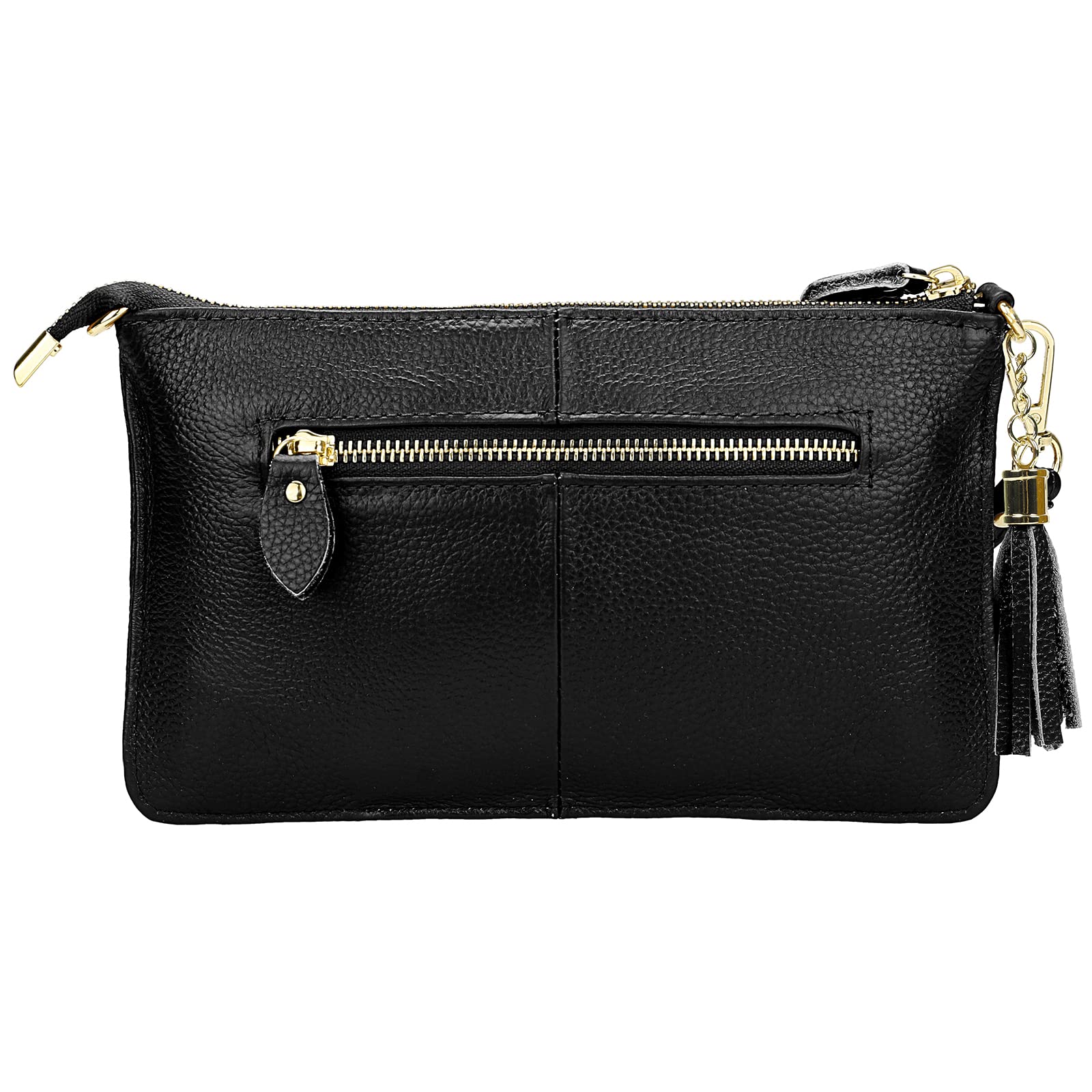 Wallet Wristlets Clutch Purses for Women Genuine Leather Crossbody Bag Handbag with Detachable Shoulder Chain