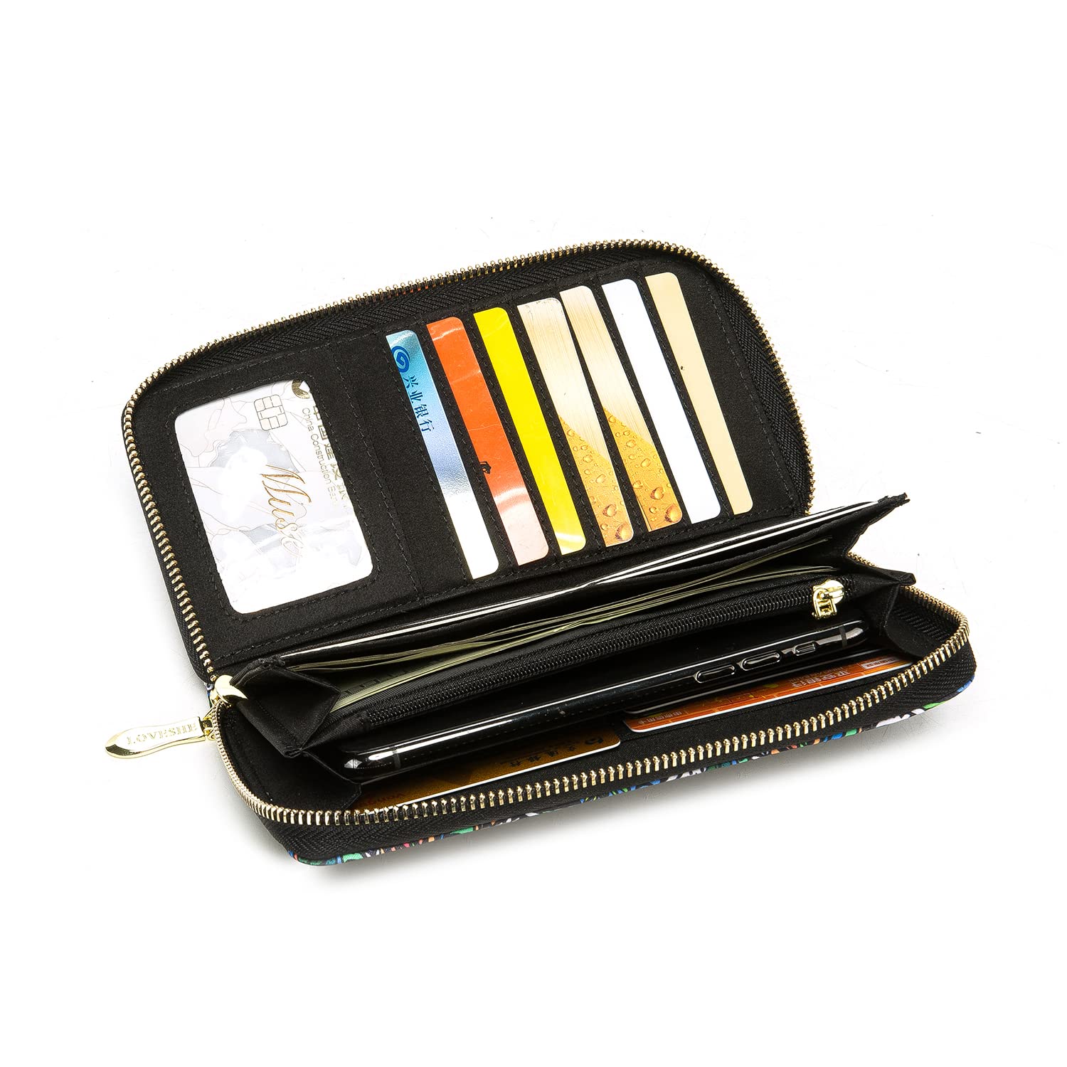 Women's Wallet Clutch - Stylish, Spacious w/Wristlet for Travel, Holds Cards, Phone, Cash