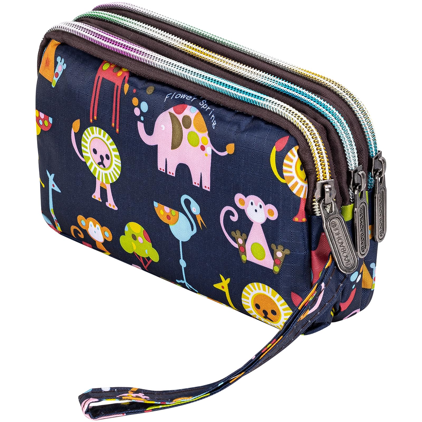 Large Capacity Wristlet Wallet - Women Printed Nylon Waterproof Handbag Clutch Purse