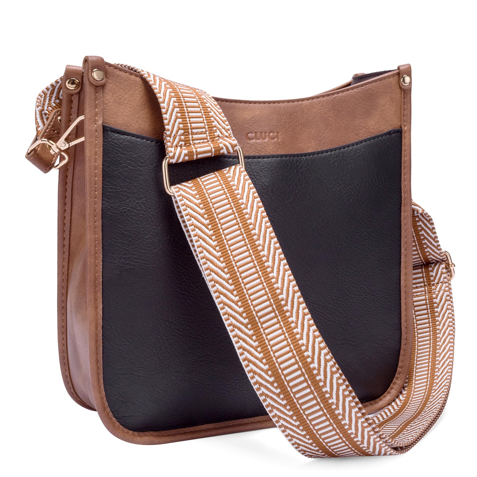 Vegen Leather Crossbody Bags For Women Trendy 2Pcs Hobo Handbag Wallet Set With 2Adjustable Guitar Strap