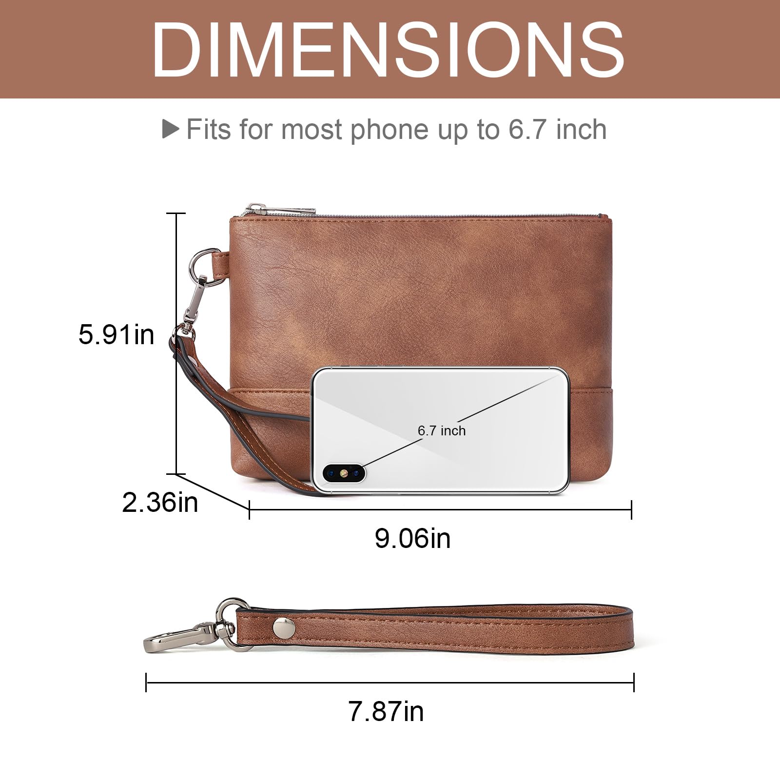 Womens Wallet Large Capacity Leather Wristlet Clutch Zipper Purse Slim Ladies Travel Credit Card Holder Phone Organizer