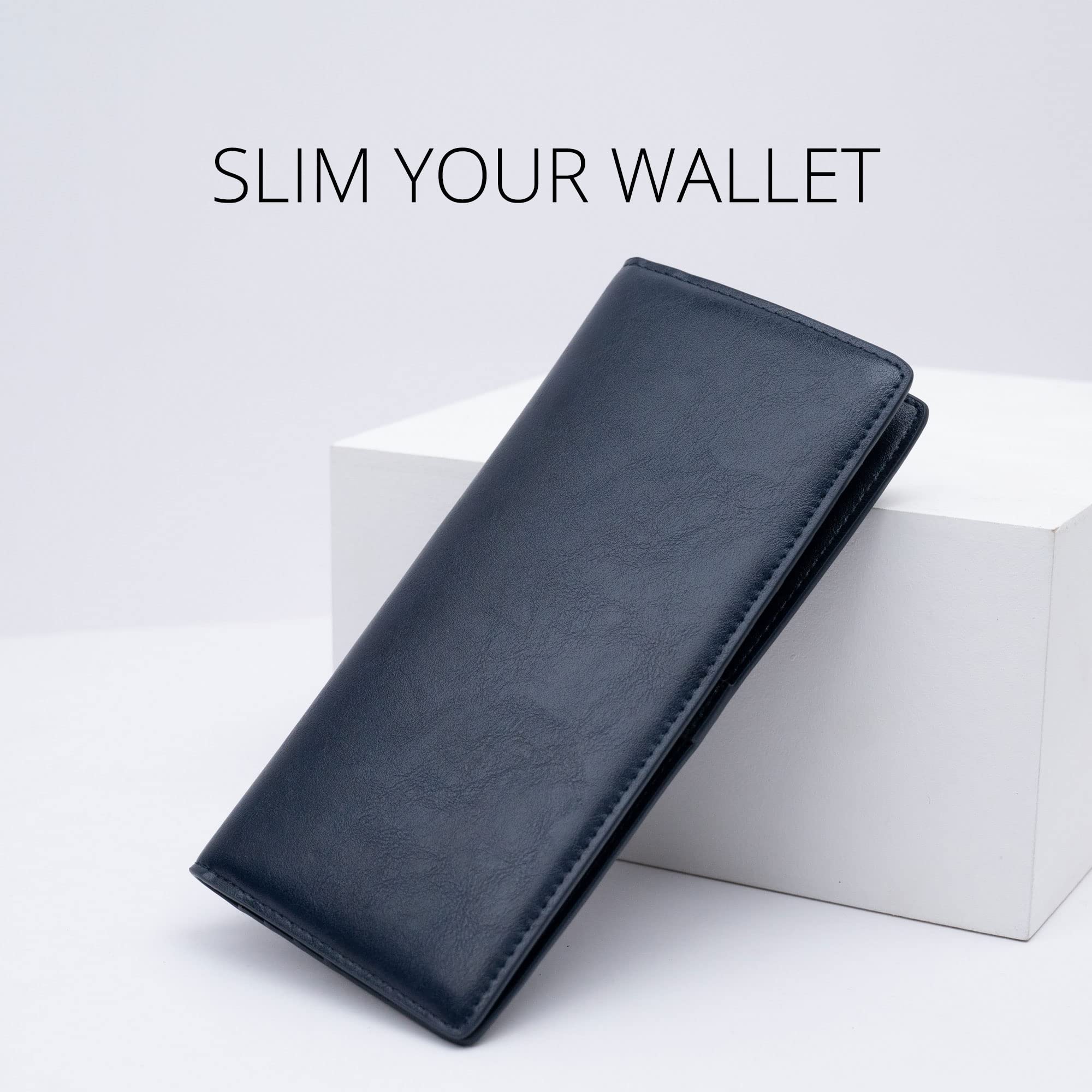 Women Wallet RFID Blocking Credit Card Holder Bifold Long Ladies Billfold (Purist Blue)