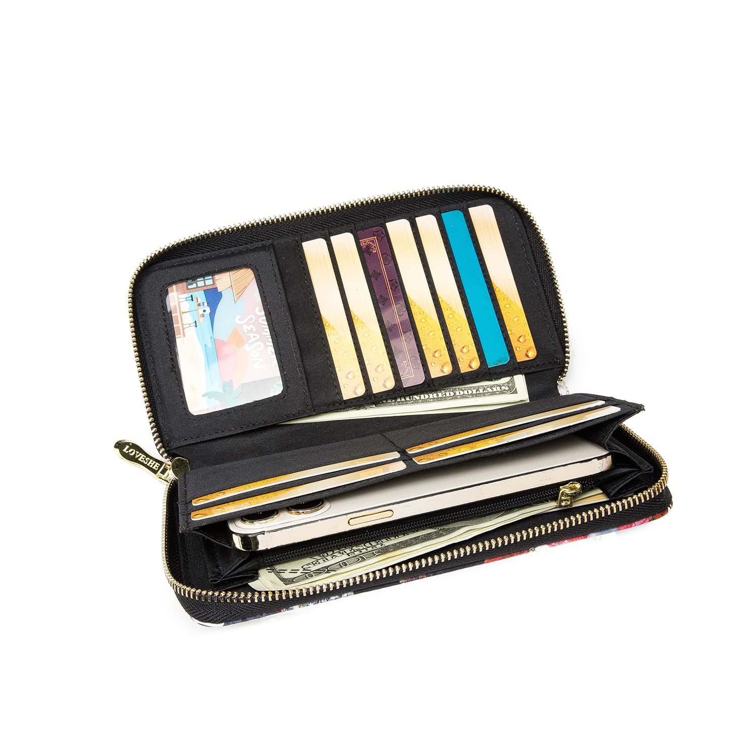 Women's Wallet Clutch - Stylish, Spacious w/Wristlet for Travel, Holds Cards, Phone, Cash