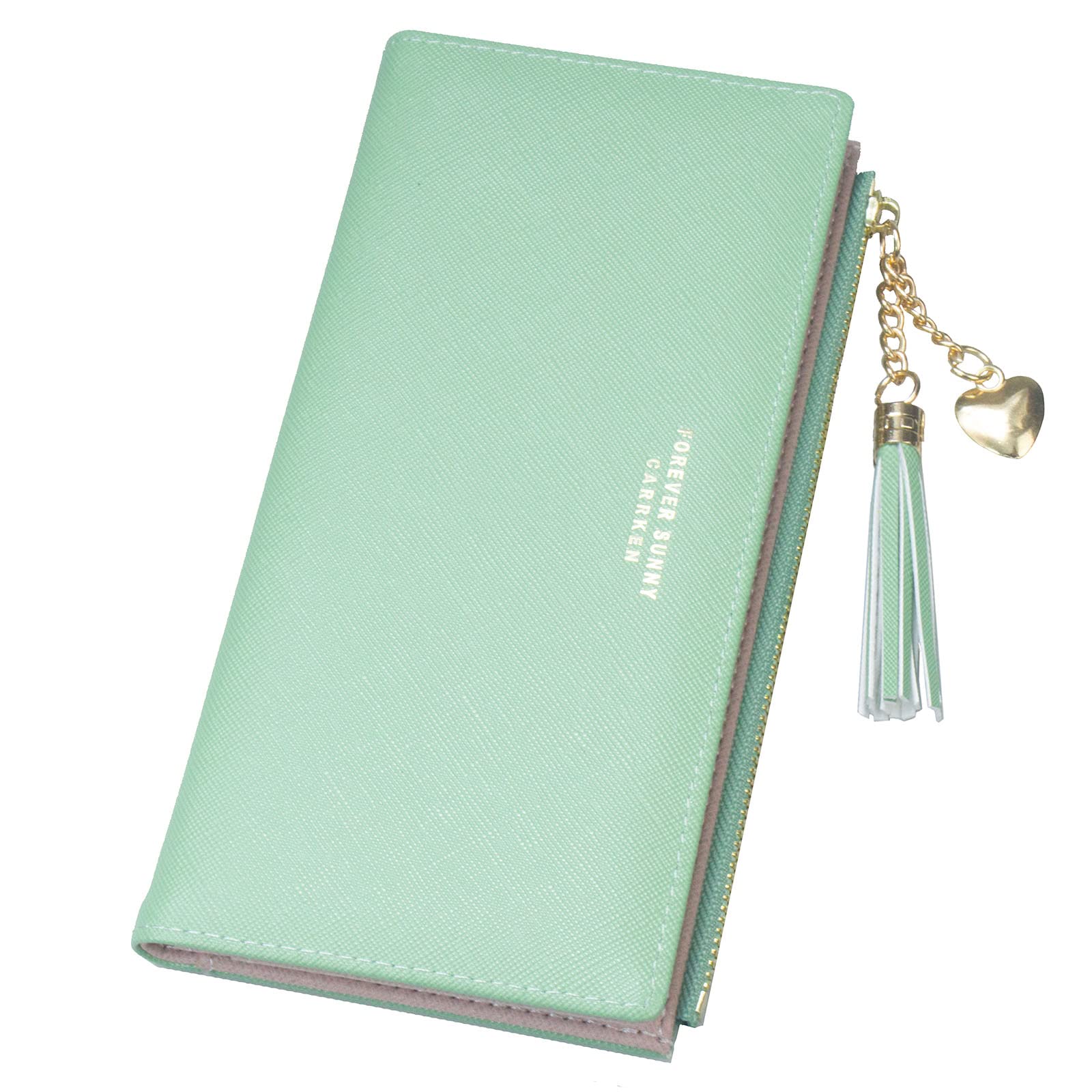 Womens Wallet Cute Elegant Long Slim Card Holder Case Minimalist Coin Purse Thin Tassels Zip Clutch Wallets for Girls Ladies