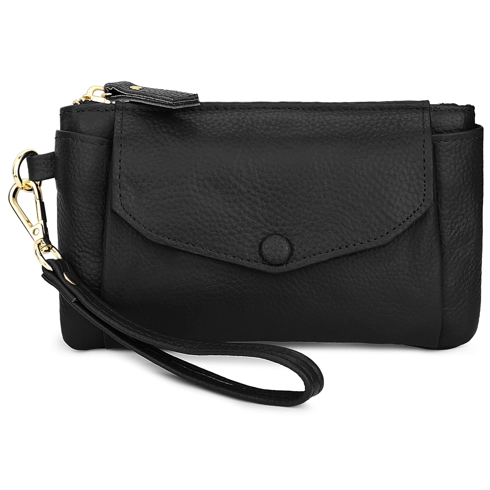 Wallet Wristlets Clutch Purses for Women Genuine Leather Crossbody Bag Handbag with Detachable Shoulder Chain