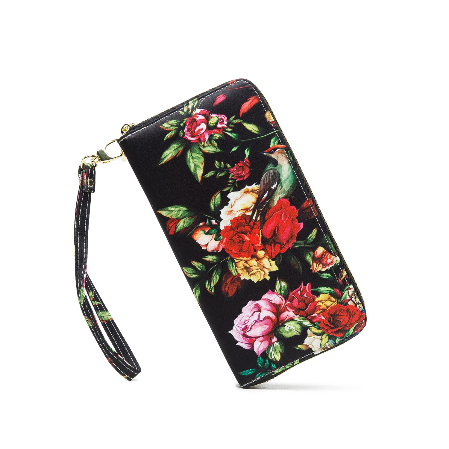 Women's Wallet Clutch - Stylish, Spacious w/Wristlet for Travel, Holds Cards, Phone, Cash