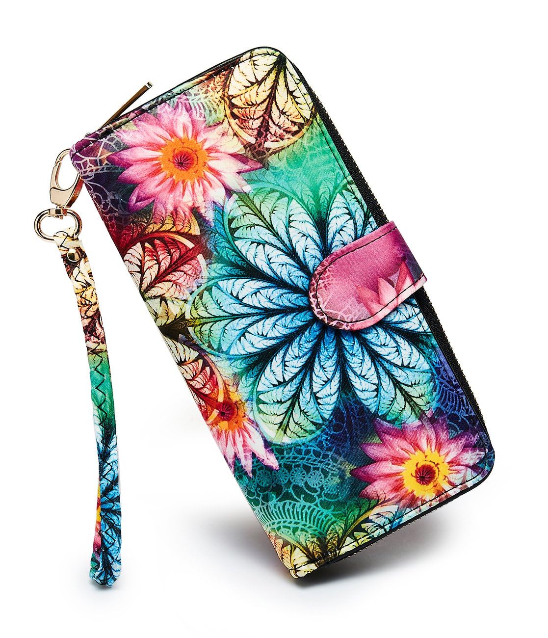 Women's Wallet Clutch - Stylish, Spacious w/Wristlet for Travel, Holds Cards, Phone, Cash