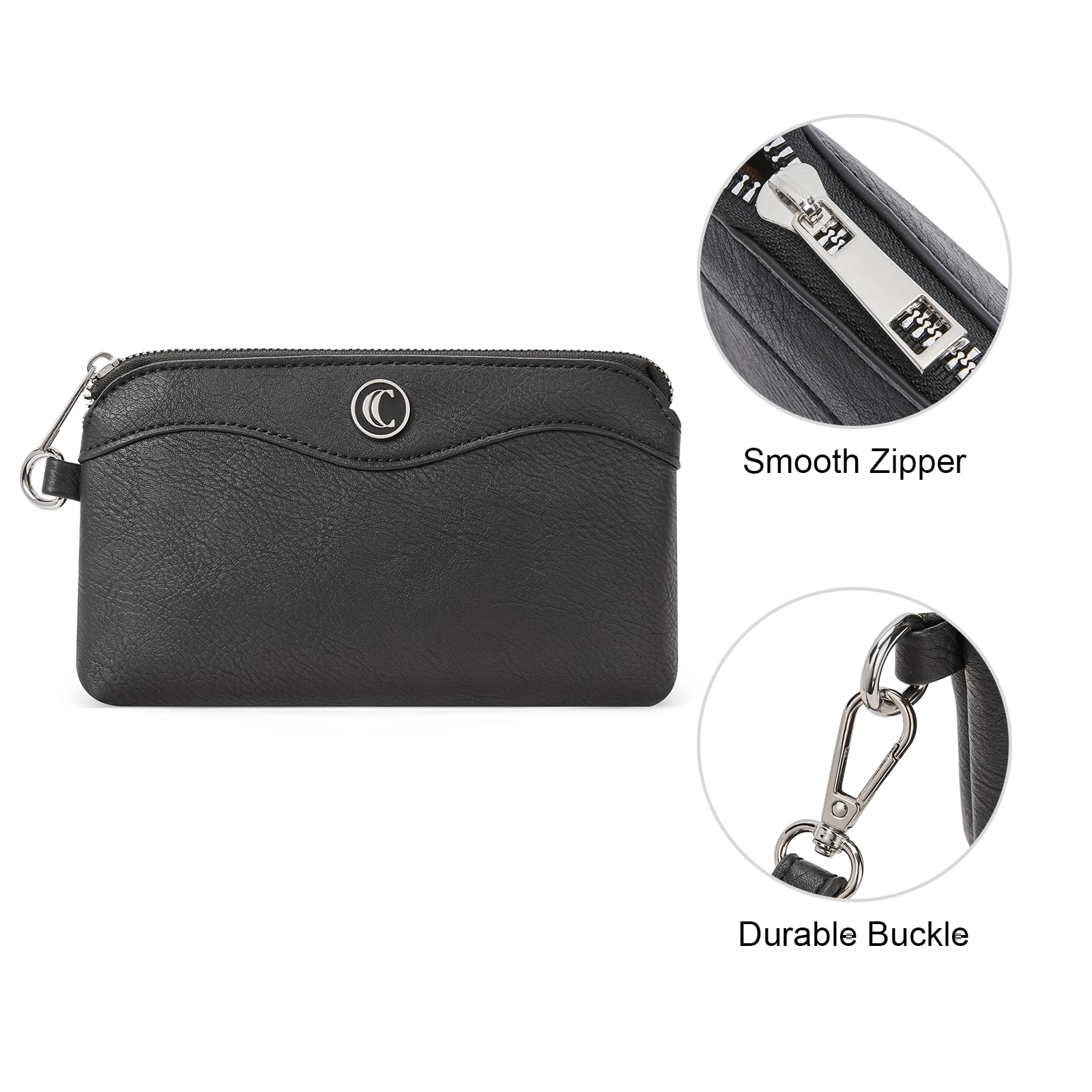 Womens Wallet Large Capacity Leather Wristlet Clutch Zipper Purse Slim Ladies Travel Credit Card Holder Phone Organizer