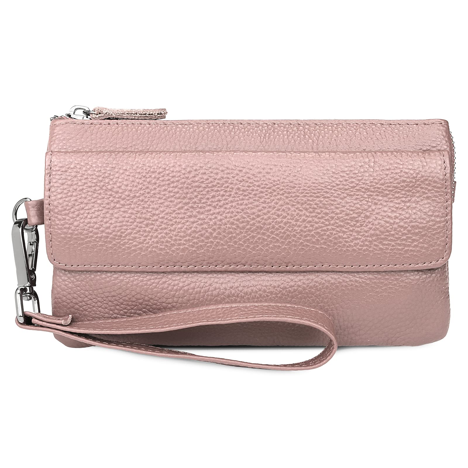 Wallet Wristlets Clutch Purses for Women Genuine Leather Crossbody Bag Handbag with Detachable Shoulder Chain