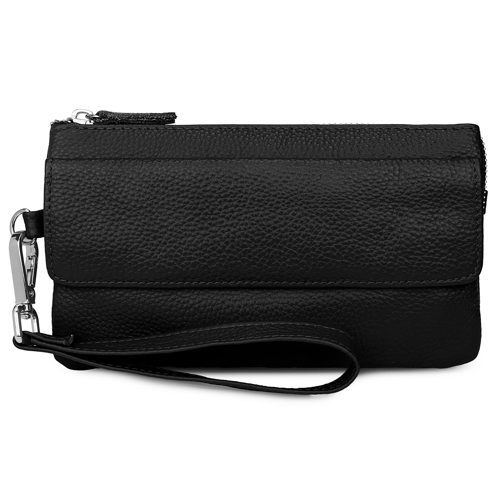 Wallet Wristlets Clutch Purses for Women Genuine Leather Crossbody Bag Handbag with Detachable Shoulder Chain