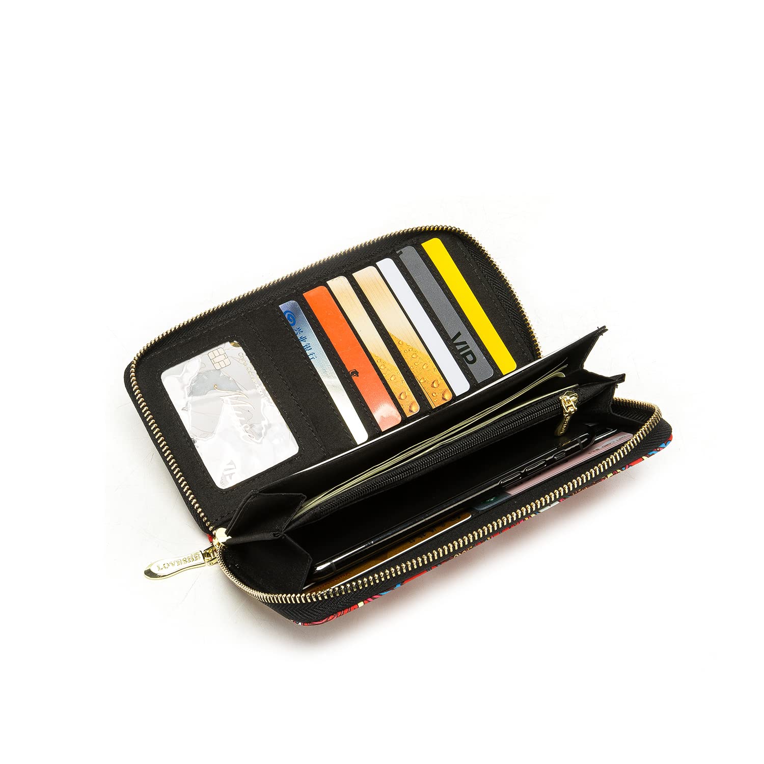 Women's Wallet Clutch - Stylish, Spacious w/Wristlet for Travel, Holds Cards, Phone, Cash