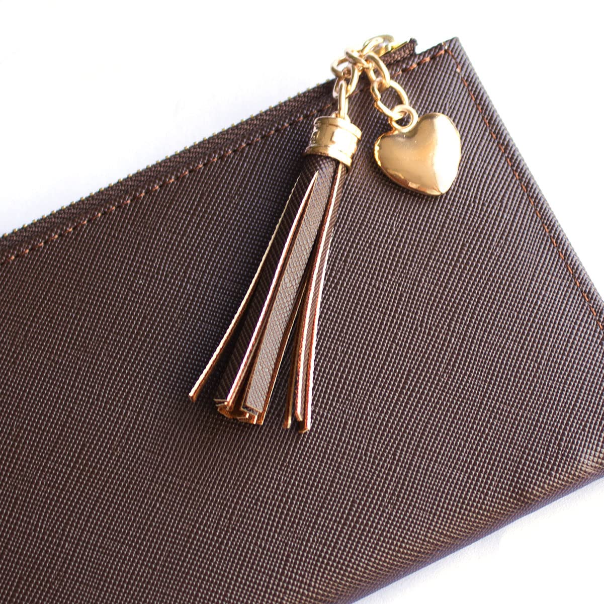 Womens Wallet Cute Elegant Long Slim Card Holder Case Minimalist Coin Purse Thin Tassels Zip Clutch Wallets for Girls Ladies