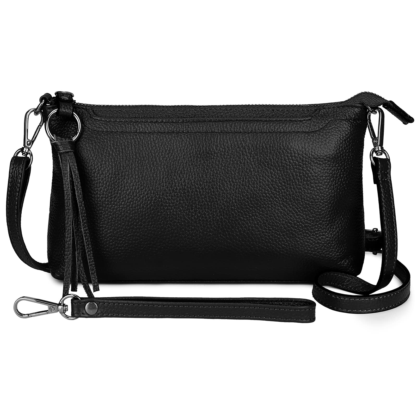 Wallet Wristlets Clutch Purses for Women Genuine Leather Crossbody Bag Handbag with Detachable Shoulder Chain