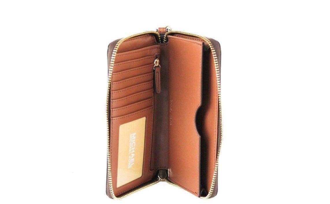 Women's Jet Set Travel Multifunction Phone Case Brown Wallet