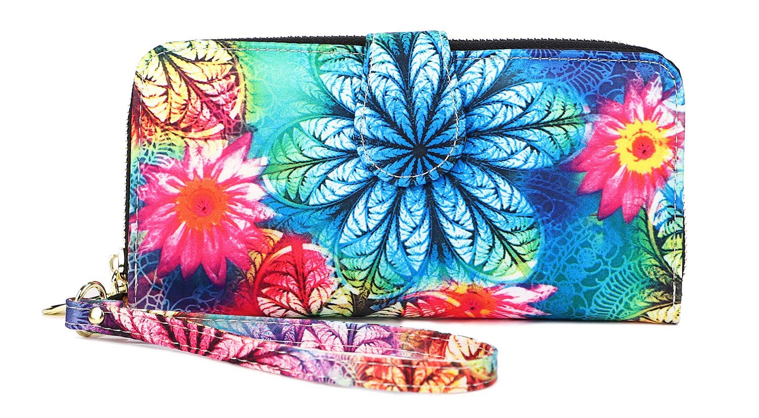 Women's Wallet Clutch - Stylish, Spacious w/Wristlet for Travel, Holds Cards, Phone, Cash