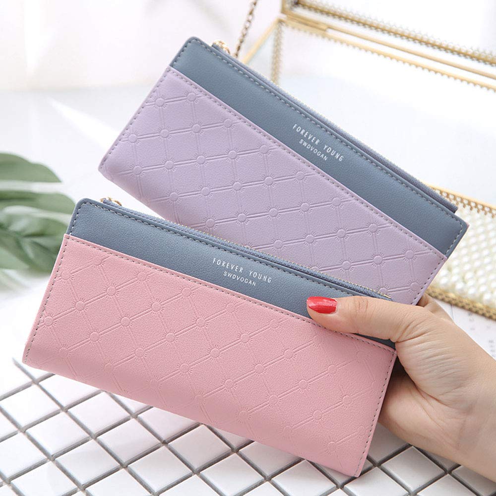 Womens Wallet Cute Elegant Long Slim Card Holder Case Minimalist Coin Purse Thin Tassels Zip Clutch Wallets for Girls Ladies