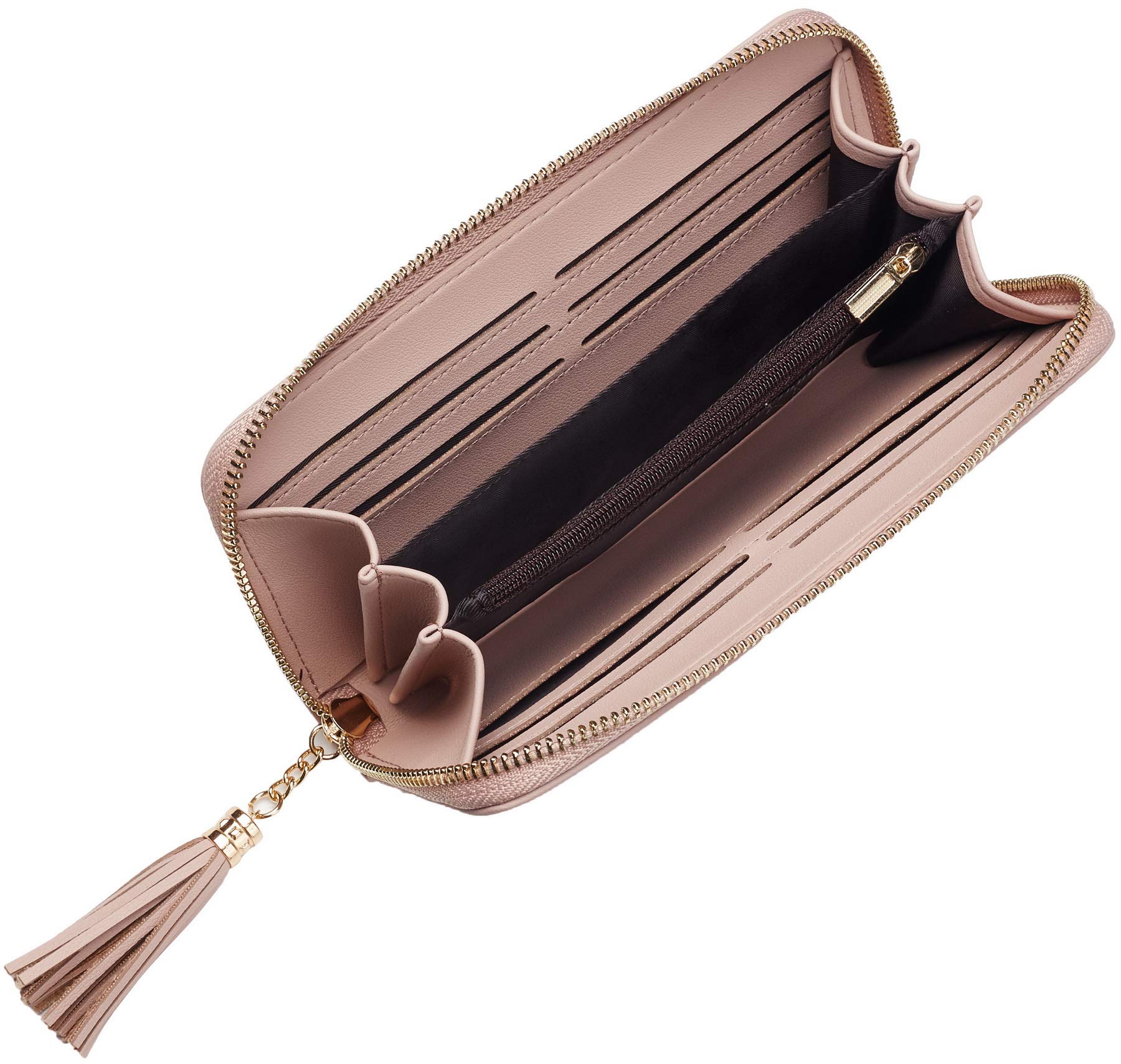 Womens Wallet Tassel Bifold Ladies Cluth Wristlet Wrist strap Long Purse