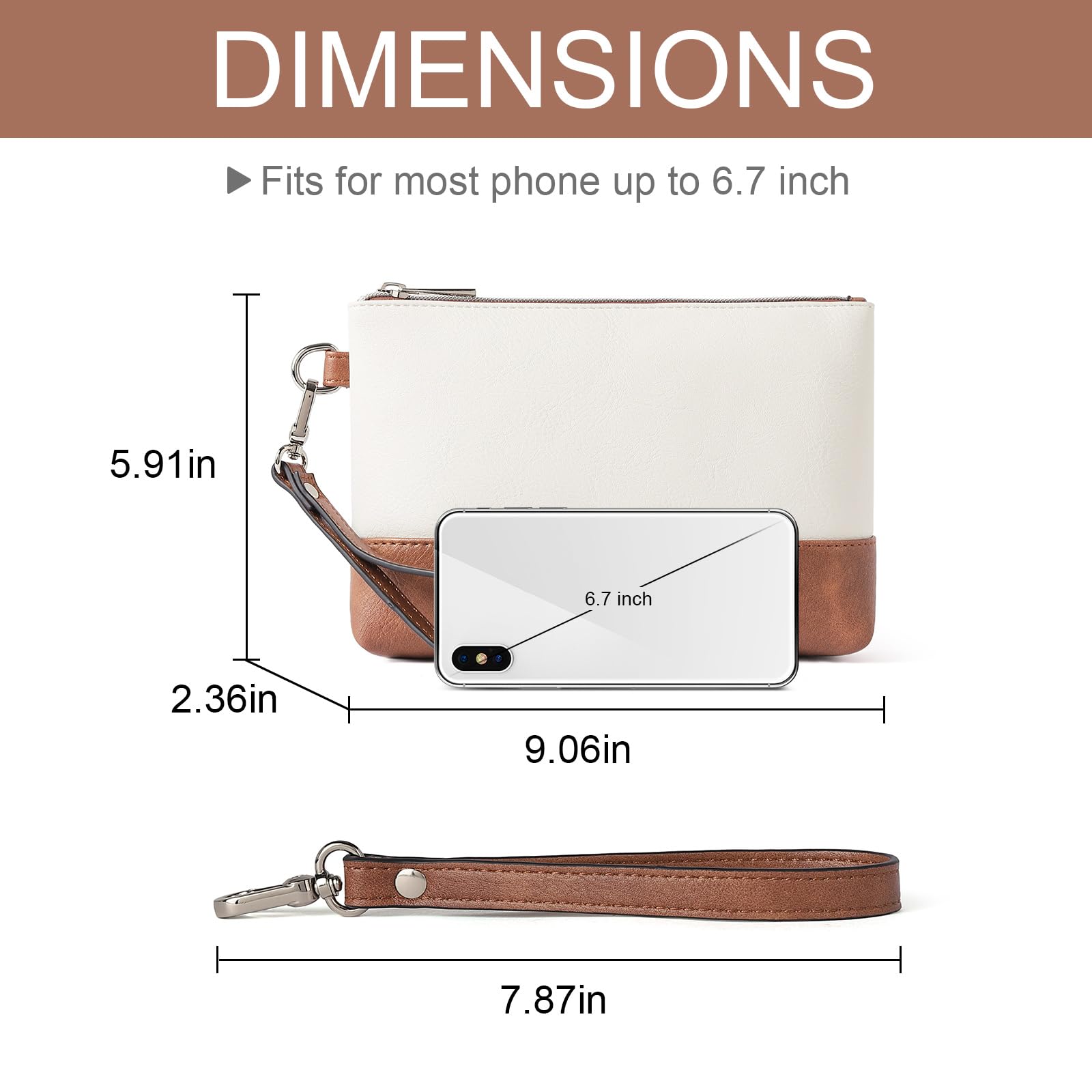 Womens Wallet Large Capacity Leather Wristlet Clutch Zipper Purse Slim Ladies Travel Credit Card Holder Phone Organizer