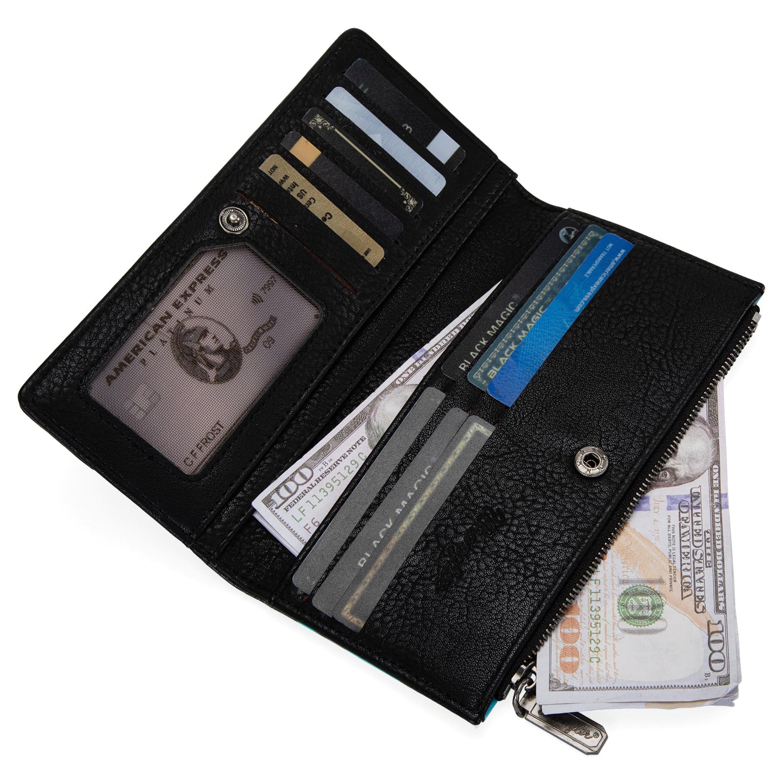 Wallets Womens Bifold Credit Card Wallet Women's Wallets, Card Cases &amp; Money Organizers Brown Wallet for Women Ladies Female Cash Wallet with Smooth Zipper