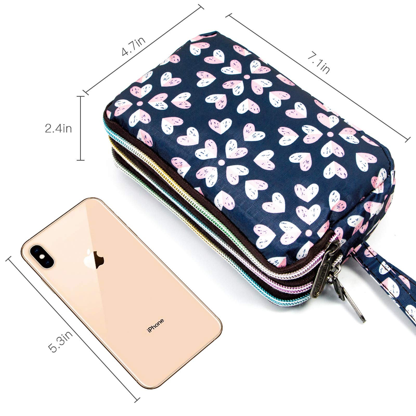 Large Capacity Wristlet Wallet - Women Printed Nylon Waterproof Handbag Clutch Purse