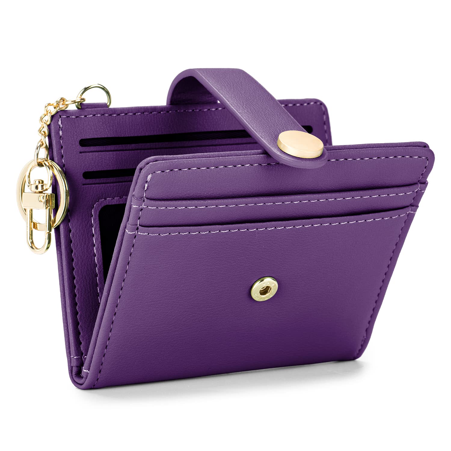 Wallet for Women,RFID Blocking Bifold Credit Card Holder with Zipper Coin Pocket,ID Window &amp; Keychain