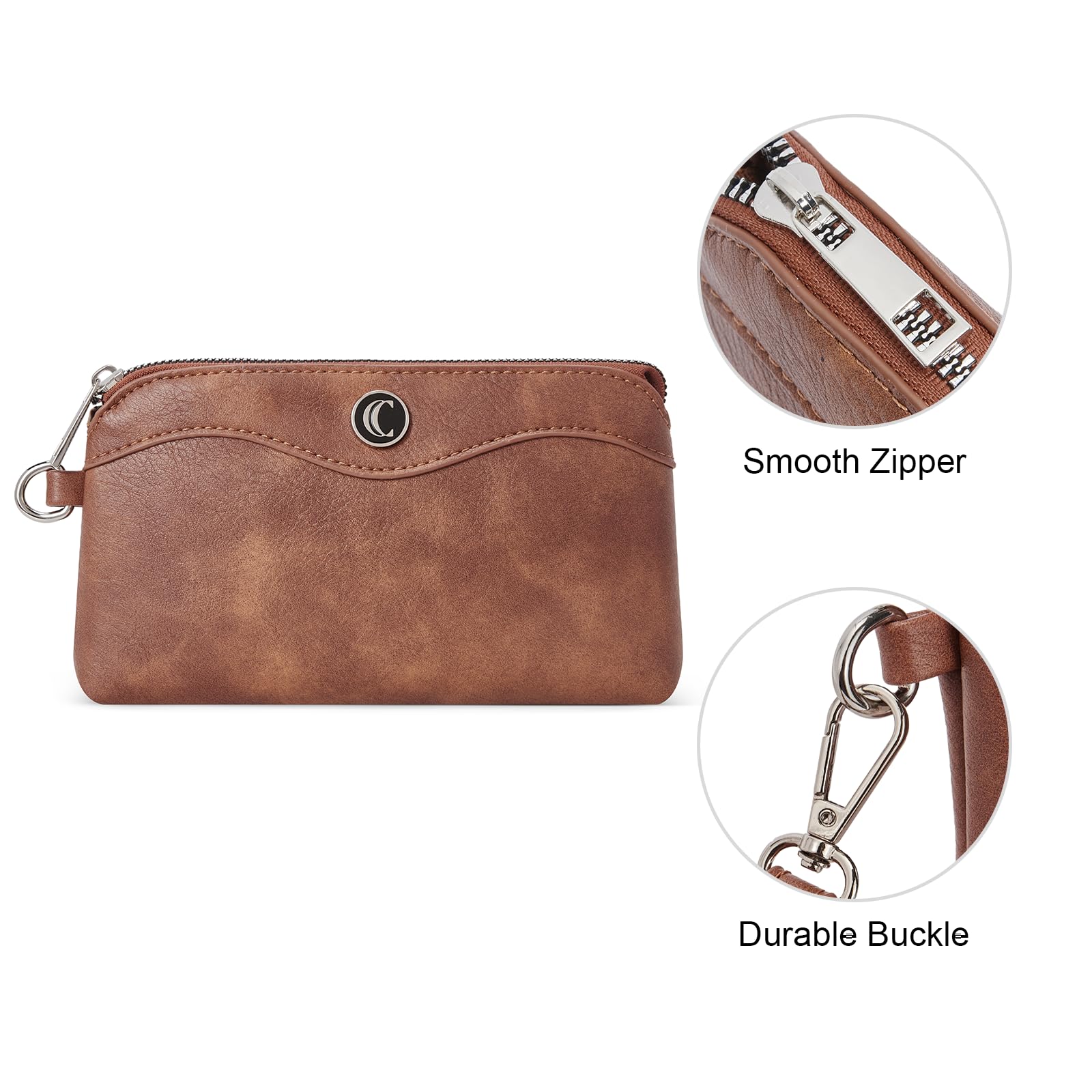 Womens Wallet Large Capacity Leather Wristlet Clutch Zipper Purse Slim Ladies Travel Credit Card Holder Phone Organizer